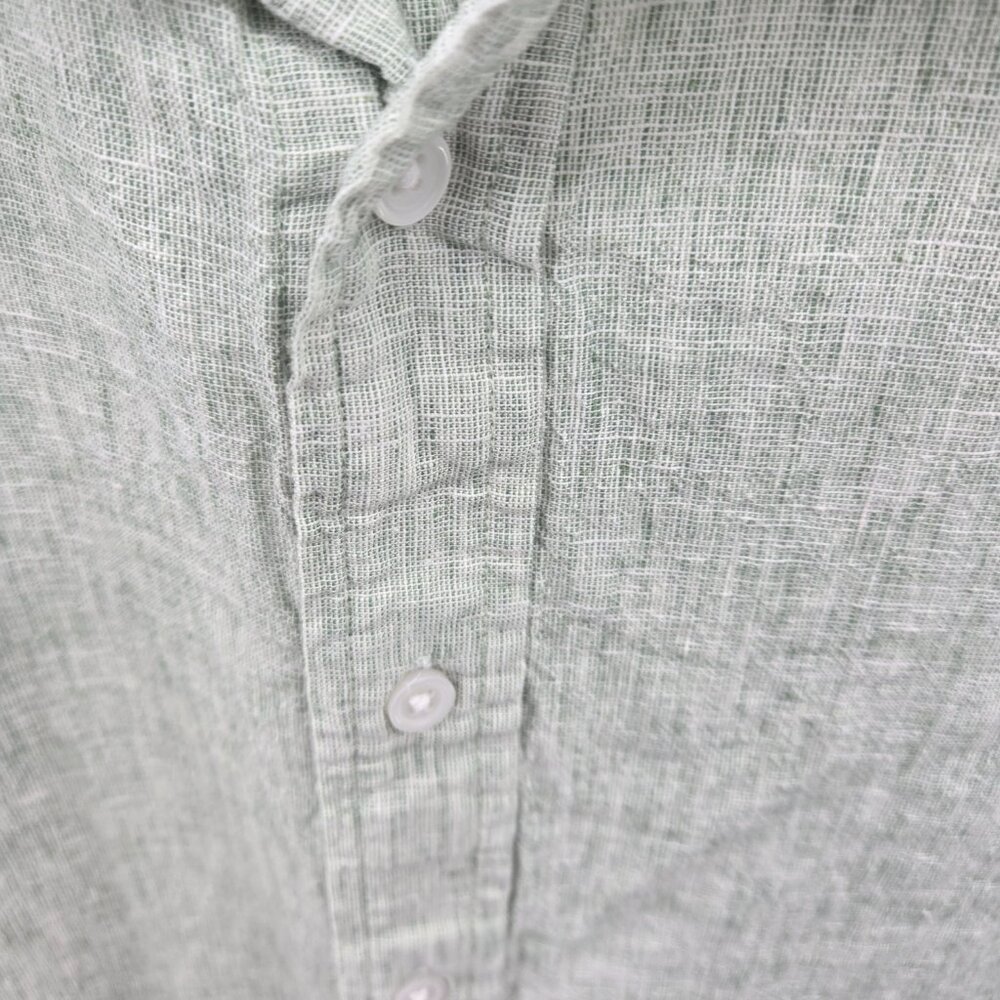 14th and Union Light Green Linen/Cotton Short Sleeved Button Down Large - Picture 7 of 10